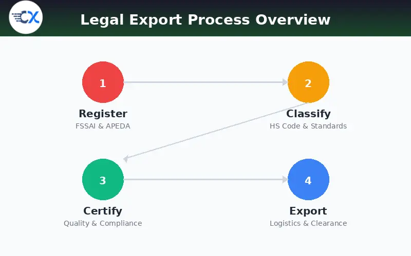 Step-by-step food export procedure India - FSSAI APEDA registration process